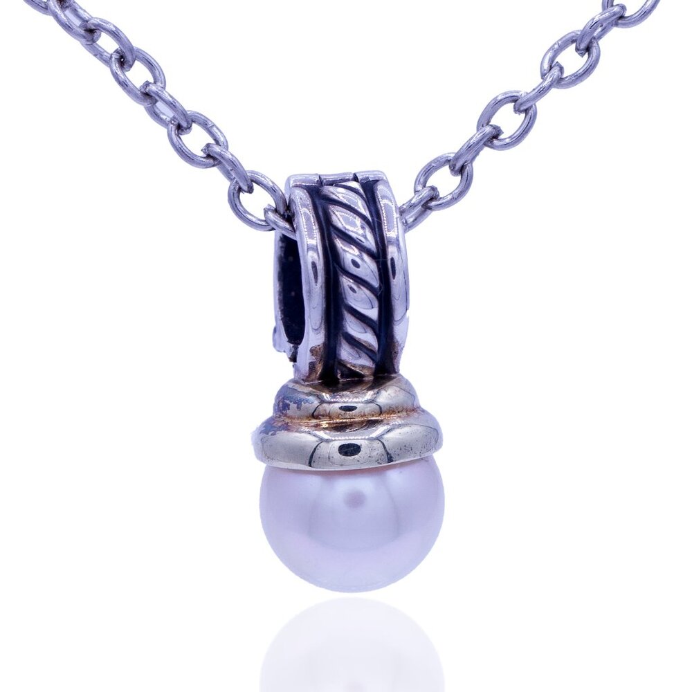 David Yurman 14K Gold & Sterling Silver Solari Pearl Enhancer Drop Pendant